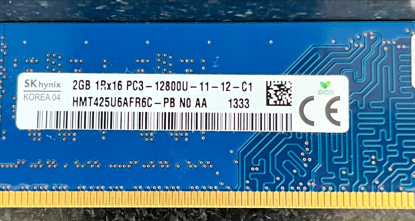 SK Hynix 2GB DDR3 RAM PC3-12800U 1333MHz, Gebruikt, DDR3, Ophalen of Verzenden, Desktop