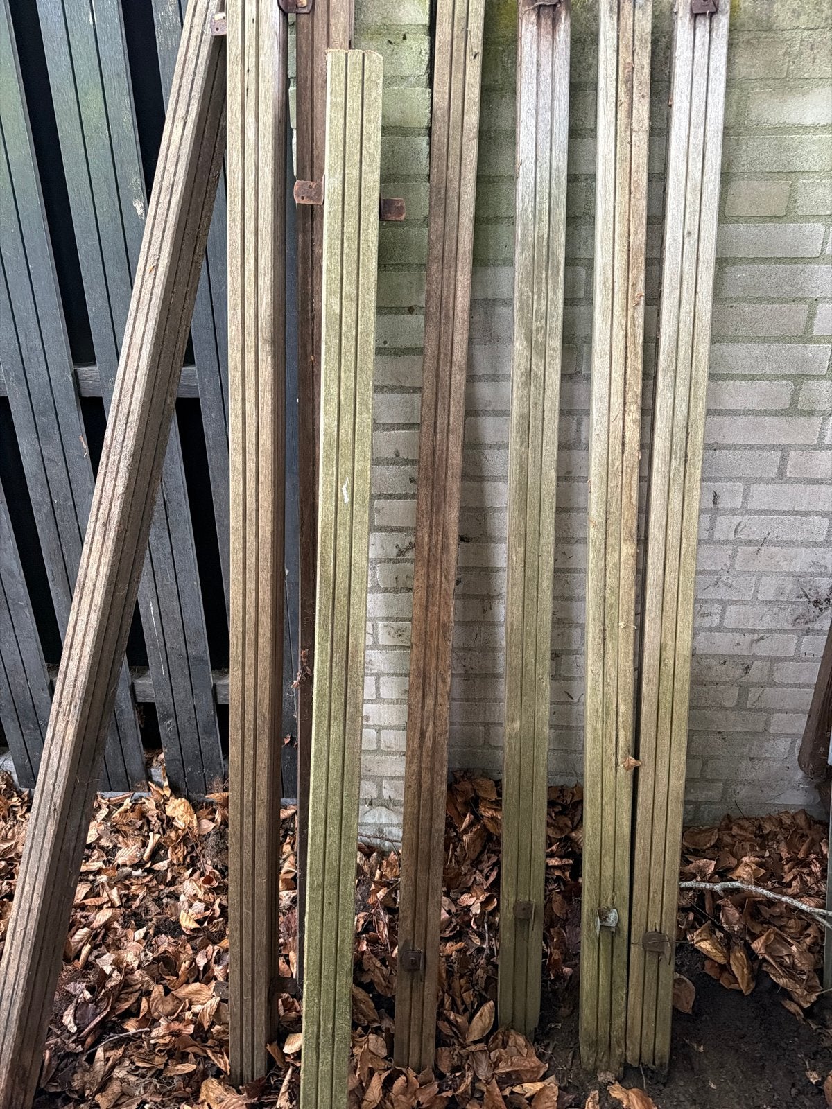 Hardhouten balken 7x7 cm, lengte min 165 cm, Ophalen, Gebruikt, 50 mm of meer, Balk