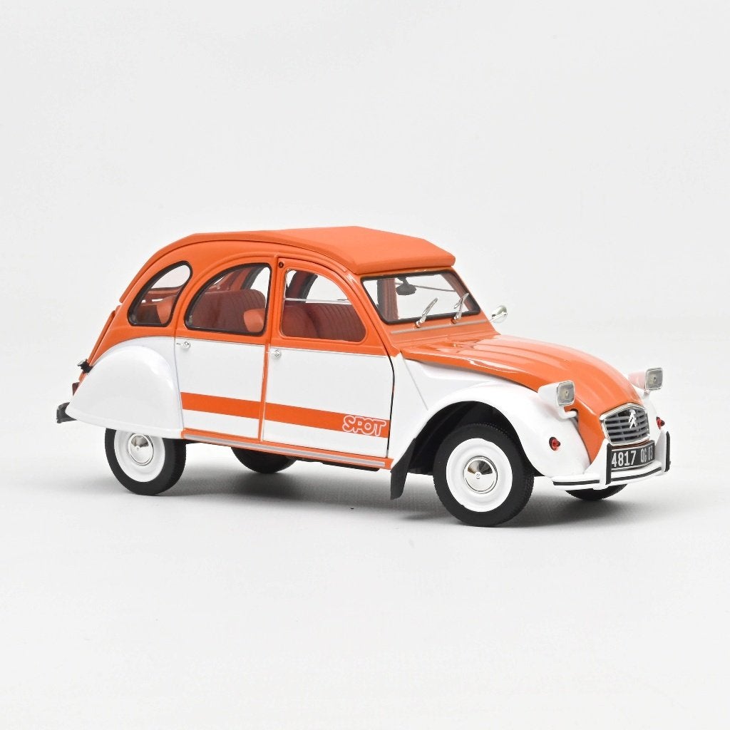 Norev 1:18 Citroen 2CV Spot 1976 wit / oranje. Levering okt, -, Nieuw, Norev, Ophalen of Verzenden