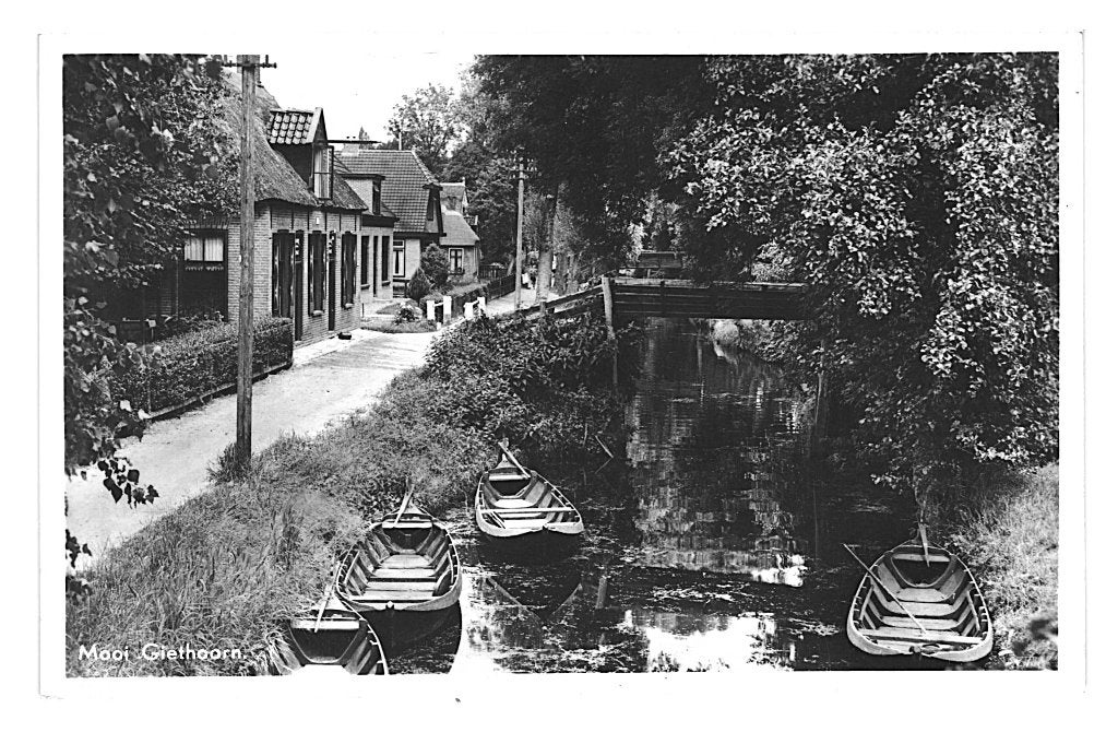 948963	Giethoorn	1954	 	Gelopen met postzegel, Ophalen of Verzenden, 1940 tot 1960, Gelopen, Overijssel