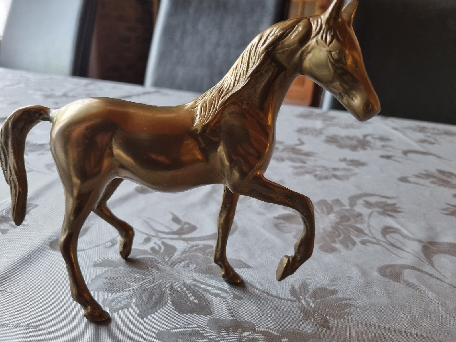 Paardenbeeldje messing vintage, Verzamelen, Ophalen of Verzenden, Gebruikt, Dier