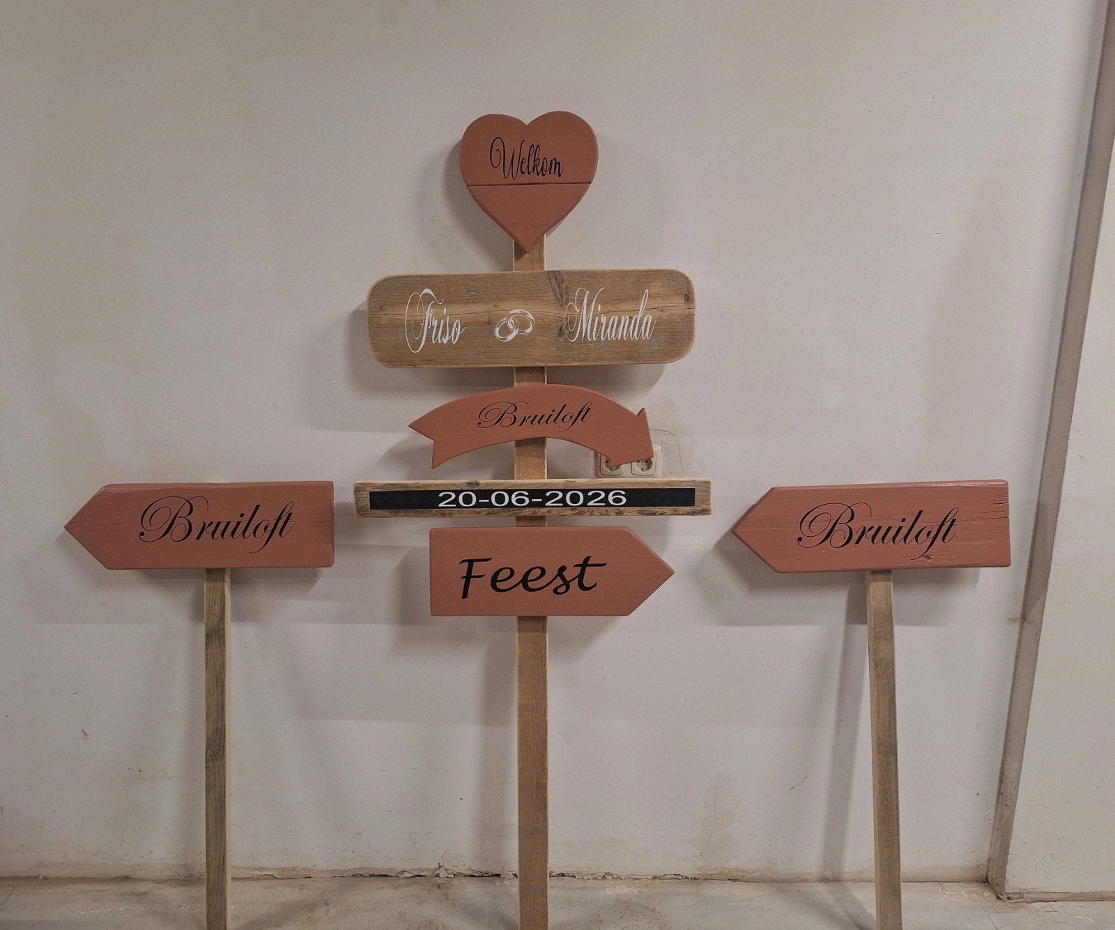Wegwijzers bruiloft Huwelijk Trouwen verloving feestjes, Ophalen of Verzenden, Nieuw