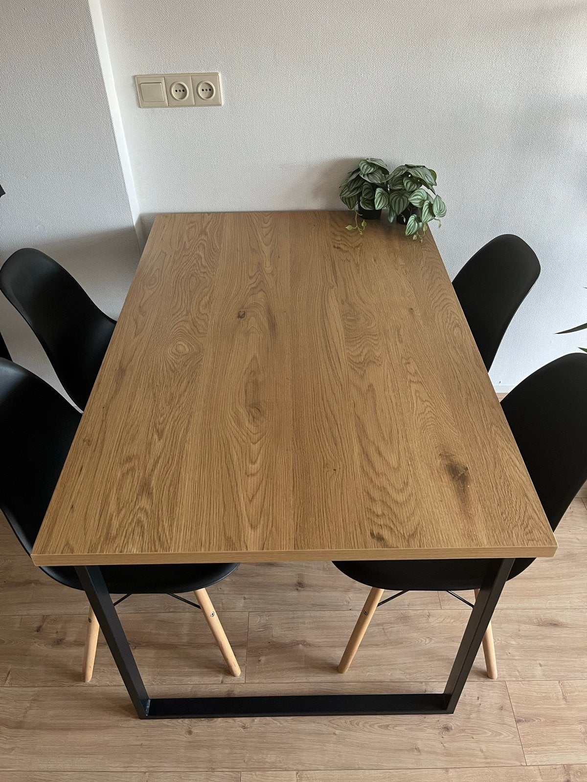 Eettafel met 4 stoelen, Ophalen, Gebruikt, 100 tot 150 cm, 50 tot 100 cm