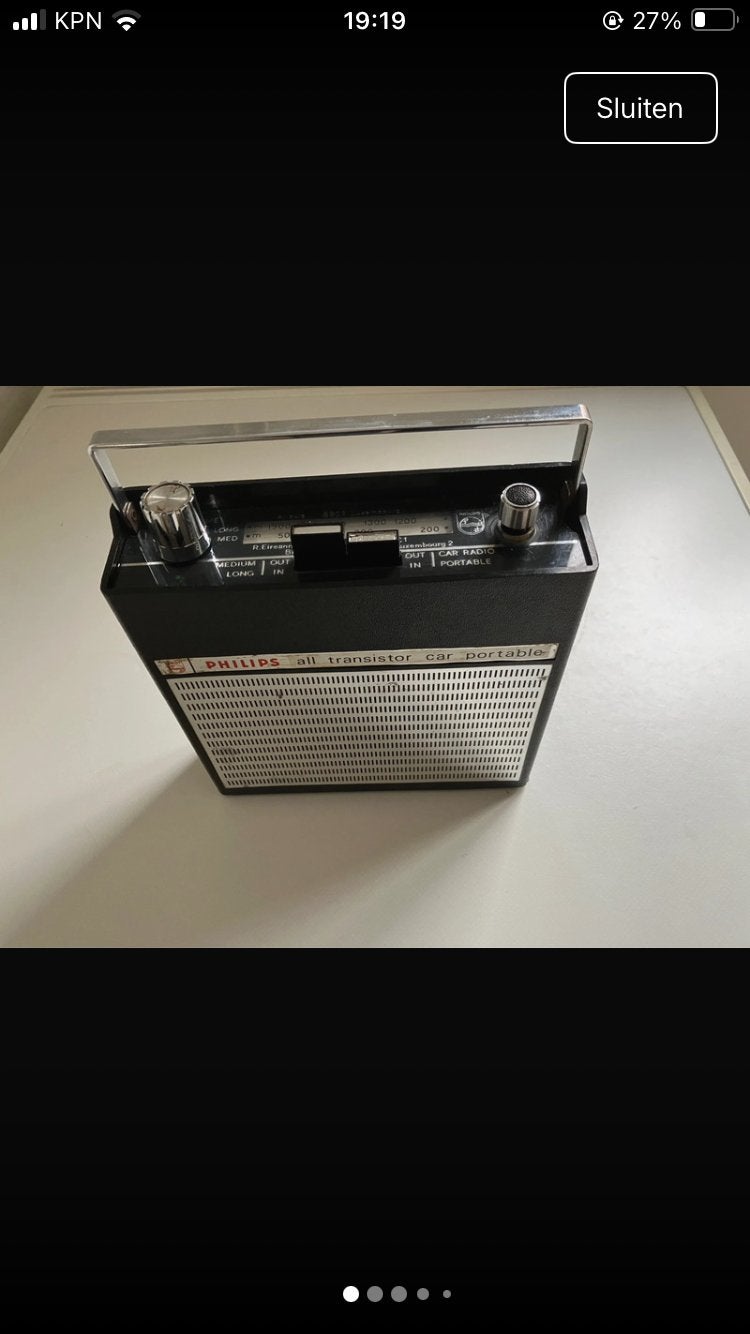 Philips oldtimer transistorradio, Auto diversen, Autoradio's, Gebruikt, Ophalen of Verzenden