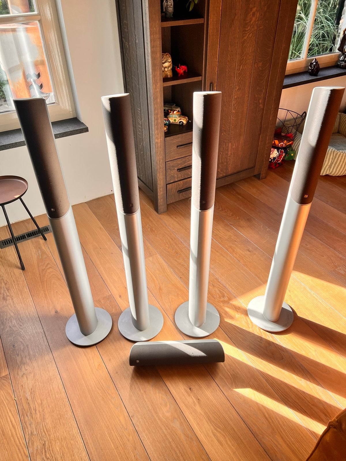 KEF KHT-5001 5.1 Home Cinema Speakerset - Zilver, Ophalen, Zo goed als nieuw, Surroundset, Geschikt voor surround/home cinema