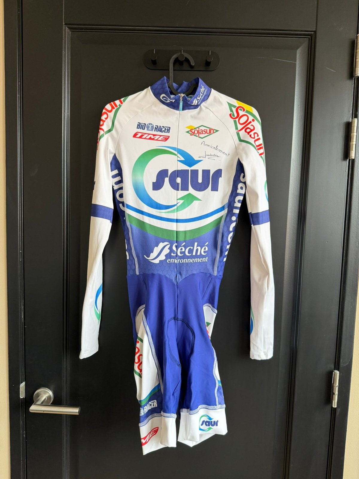 Fietspak Bioracer Sojasun Maat 2 M tijdritpak snelpak, Ophalen of Verzenden, Zo goed als nieuw, Bovenkleding, Heren