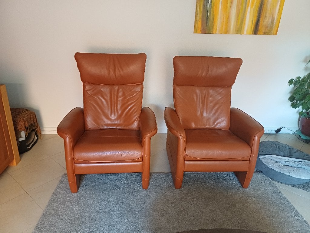 Lederen relax fauteuils beschikbaar, Ophalen, Gebruikt, 50 tot 75 cm, Leer