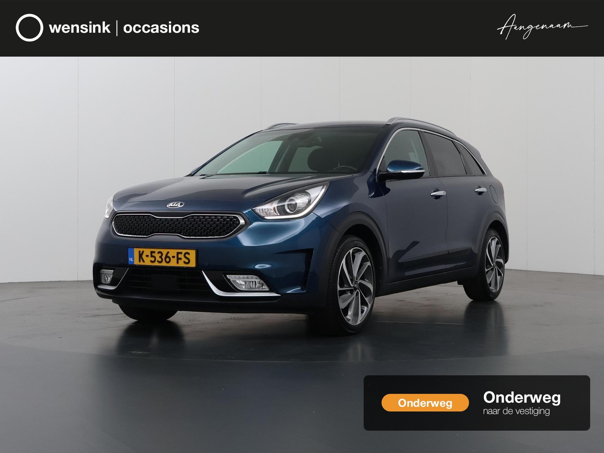 Kia Niro 1.6 GDi Hybrid Edition | Trekhaak | Navigatie | Cam, Auto's, Kia, Gebruikt, Euro 6, 2 kWh, Blauw