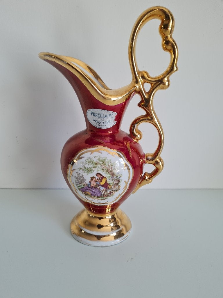 Antieke Porseleinen Kruik - Porcelaine de Bruxelles, Antiek en Kunst, Ophalen of Verzenden
