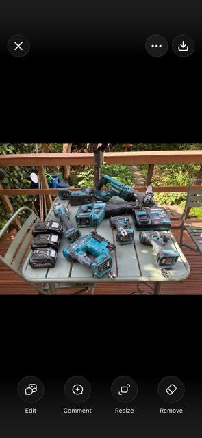 Makita 40 volt accu gereedschap set, Ophalen
