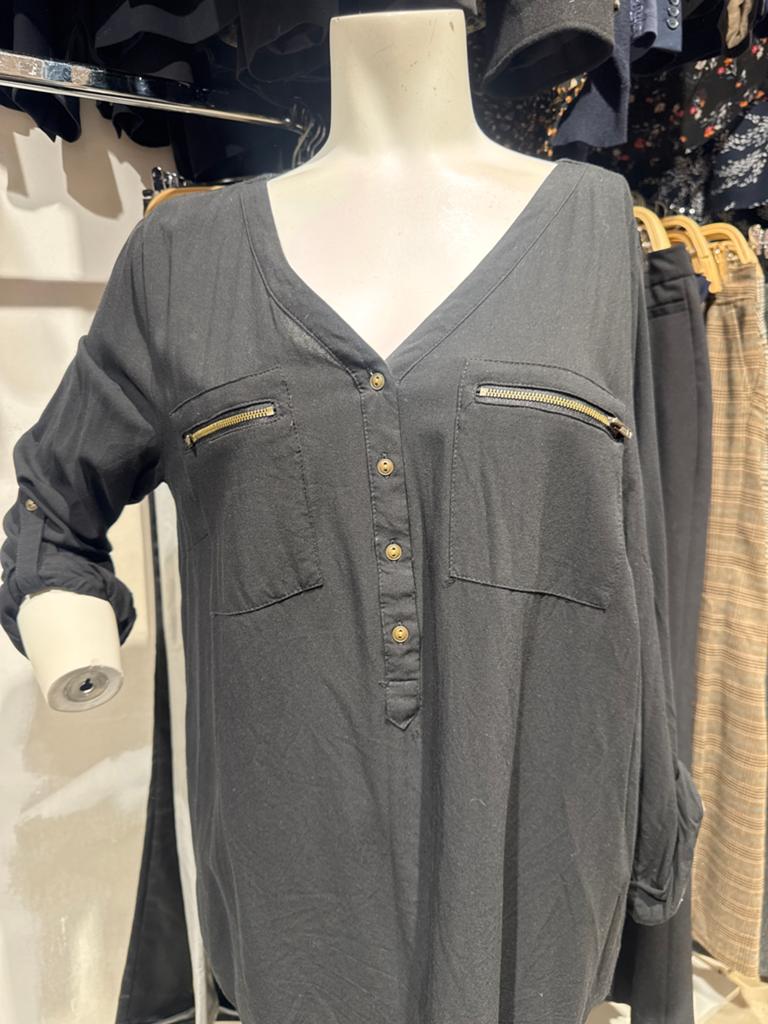 Zwarte BPC Bonprix Collection Blouse Maat 42, Ophalen of Verzenden, Zo goed als nieuw, Maat 42/44 (L), Zwart