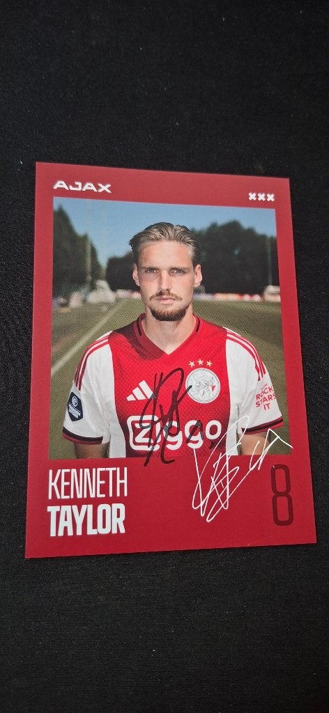 Spelerskaart met handtekening; Kenneth Taylor # Ajax, Ophalen of Verzenden, Nieuw, Ajax, Spelerskaart