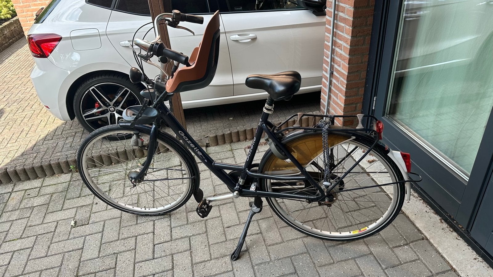 Gazelle stadsfiets (incl. kinderzitje), Ophalen, Gebruikt, Velgrem, 50 tot 53 cm