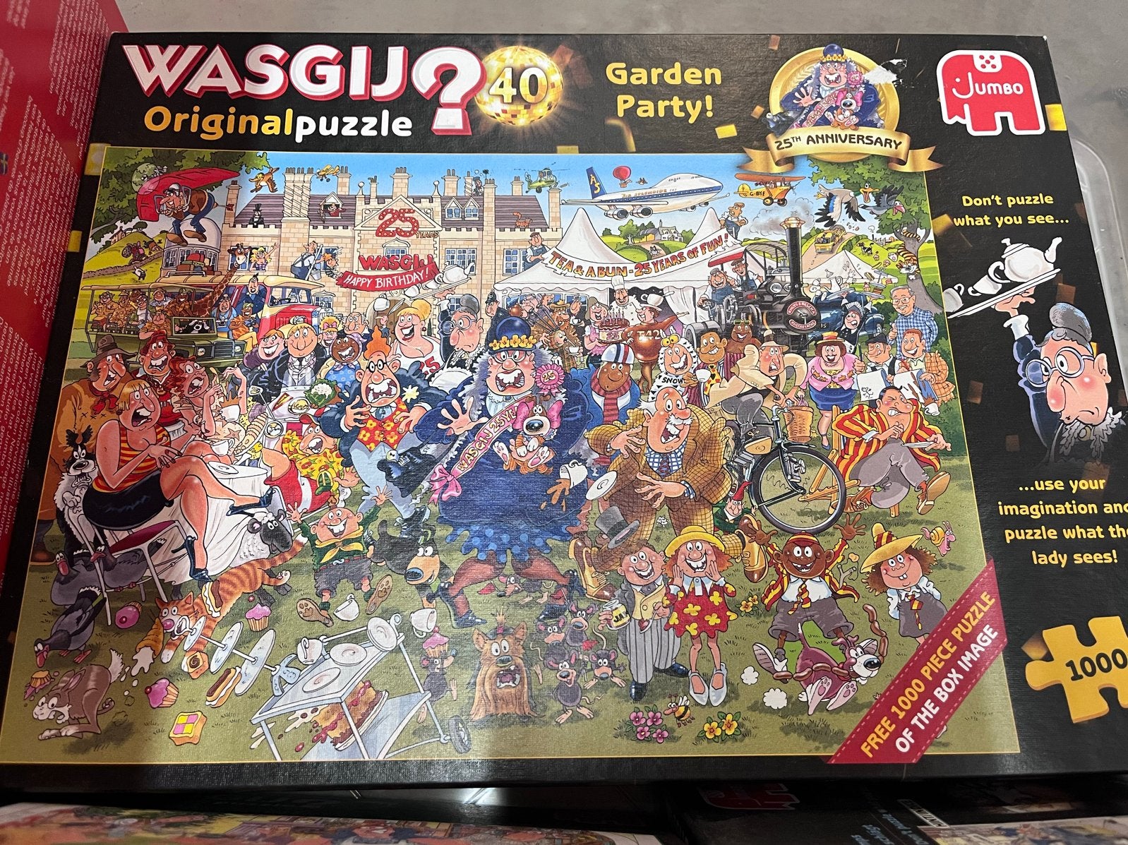 WASGIJ? Originalpuzzel 40: Garden Party! 1000 stukjes, Ophalen, 500 t/m 1500 stukjes, Zo goed als nieuw, Legpuzzel