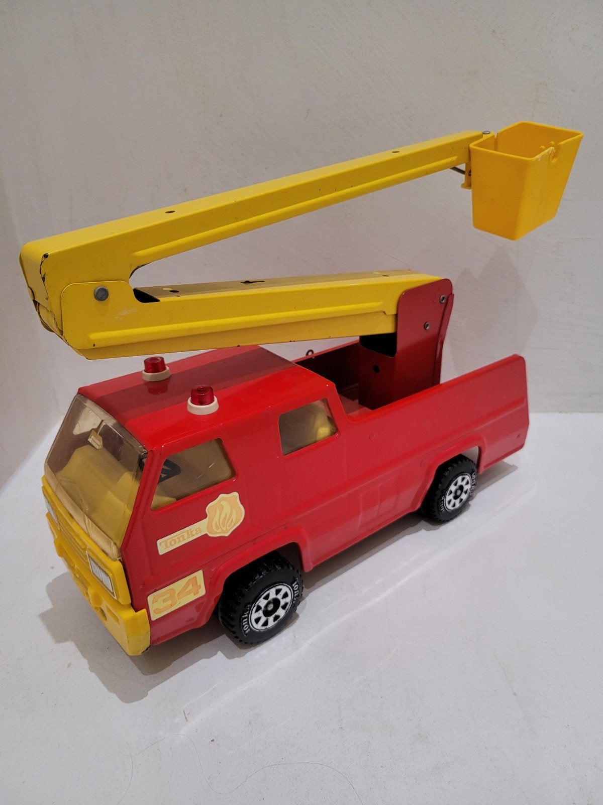 Vintage Tonka Brandweerwagen met ladder, Ophalen of Verzenden, Gebruikt