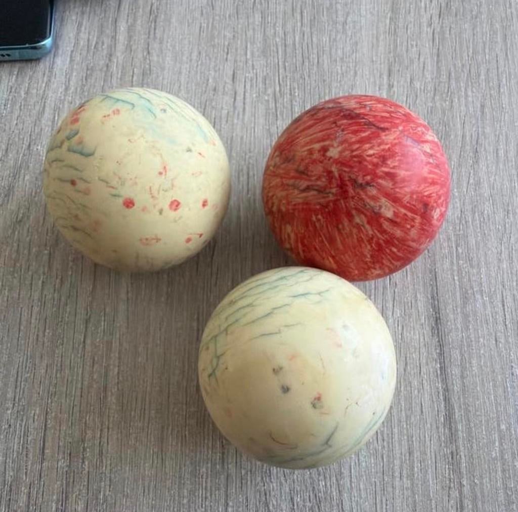Antieke Blijjaart Ballen - Set van 3, Antiek en Kunst, Ophalen of Verzenden