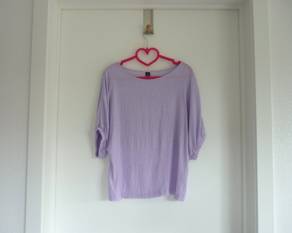 Paarse losse blouse van kreukstof Maat S, Ophalen of Verzenden, Nieuw, Maat 36 (S), Paars
