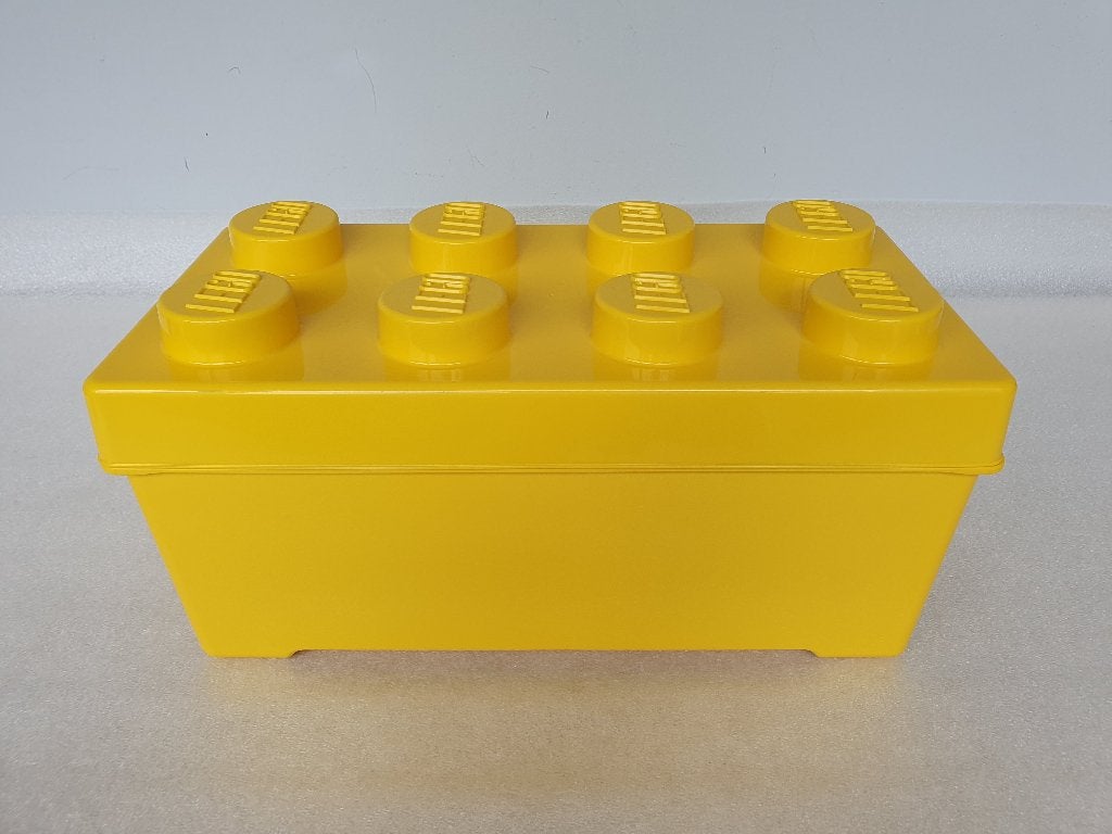 Gele Lego opbergdoos ca. 18 cm (geen inhoud), Ophalen of Verzenden, Gebruikt, Lego