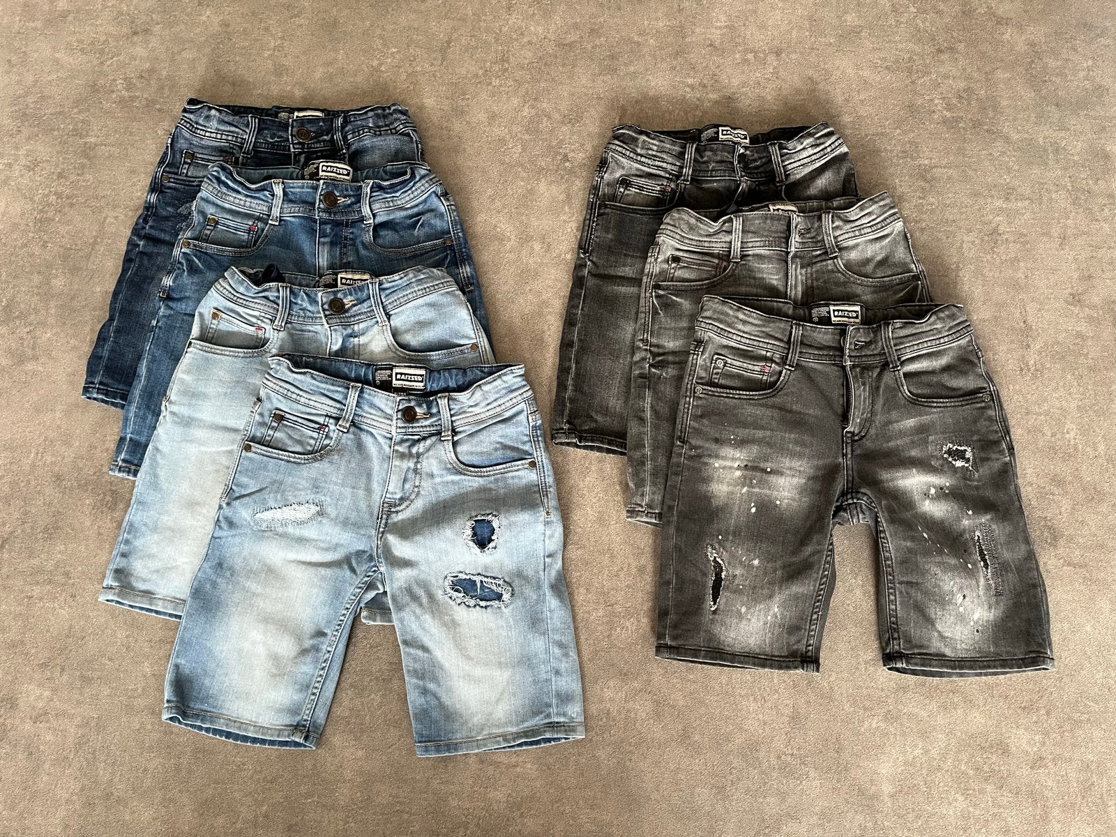 Jongens denim shorts pakket - 9 stuks - maat 128, Ophalen of Verzenden, Gebruikt, Jongen