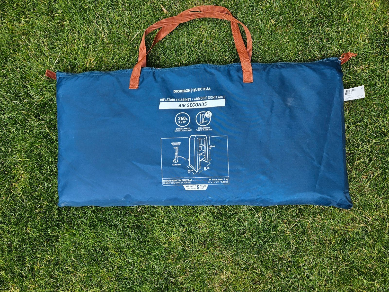 Decathlon Air Seconds opblaasbare campingkast 260L – zgan, Ophalen of Verzenden, Zo goed als nieuw