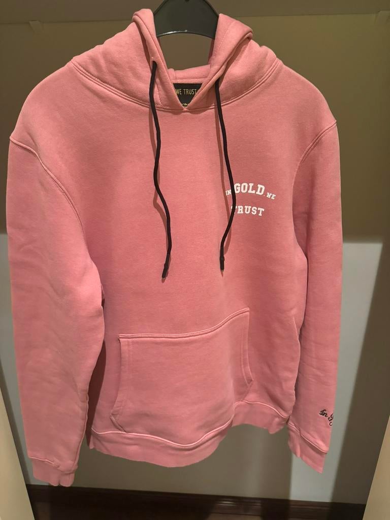 IN GOLD WE TRUST • Roze Hoodie | sweater | trui • Unisex - M, Ophalen of Verzenden, Zo goed als nieuw, Maat 48/50 (M), Roze