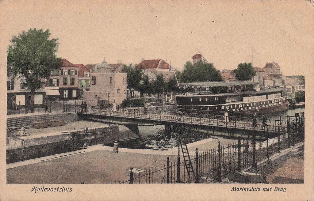 AM287 Hellevoetsluis Marine sluis boot 1921, Verzenden, 1920 tot 1940, Gelopen, Zuid-Holland