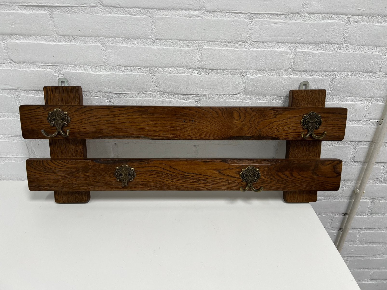 Te Koop : Wandkapstok Kapstok Hout Export Donker Eiken, Wandkapstok, Gebruikt, Ophalen of Verzenden, Minder dan 100 cm