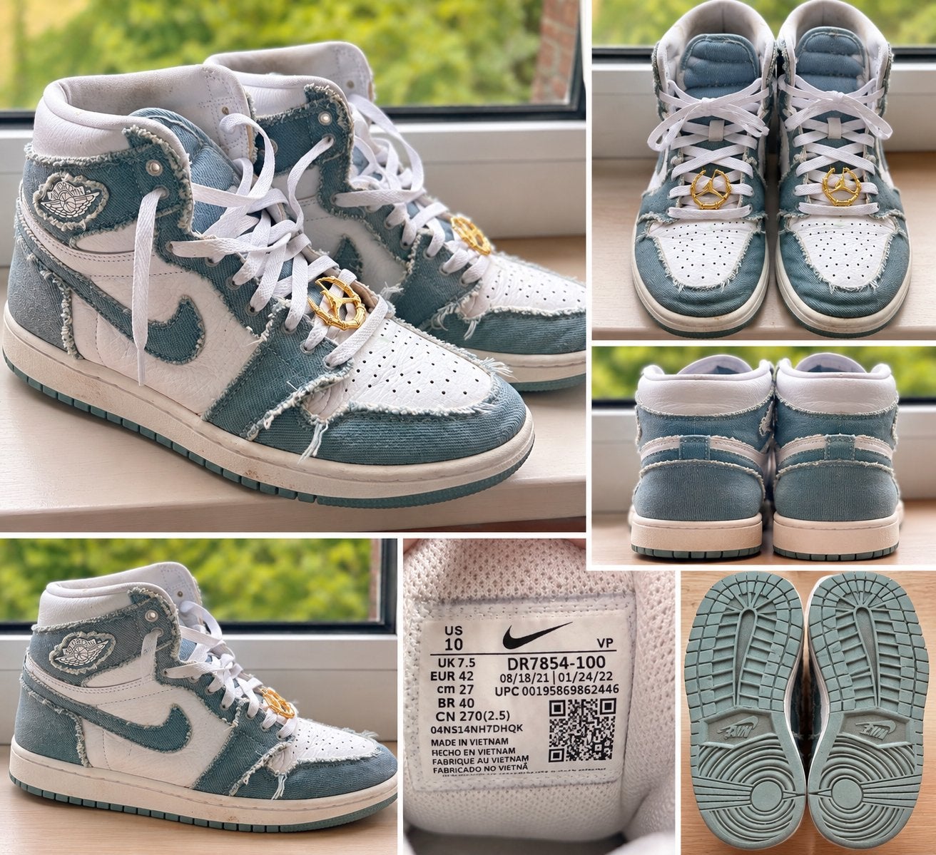 Nike Air Jordan 1 High OG Denim - Maat 42, Verzenden, Blauw, Sneakers of Gympen, Zo goed als nieuw
