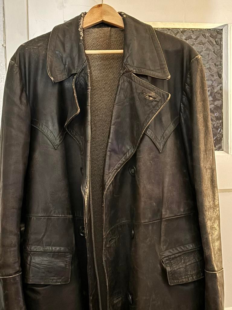 Solex jas / leren jas wo2, Ophalen of Verzenden, Gedragen, Maat 52/54 (L), Zwart