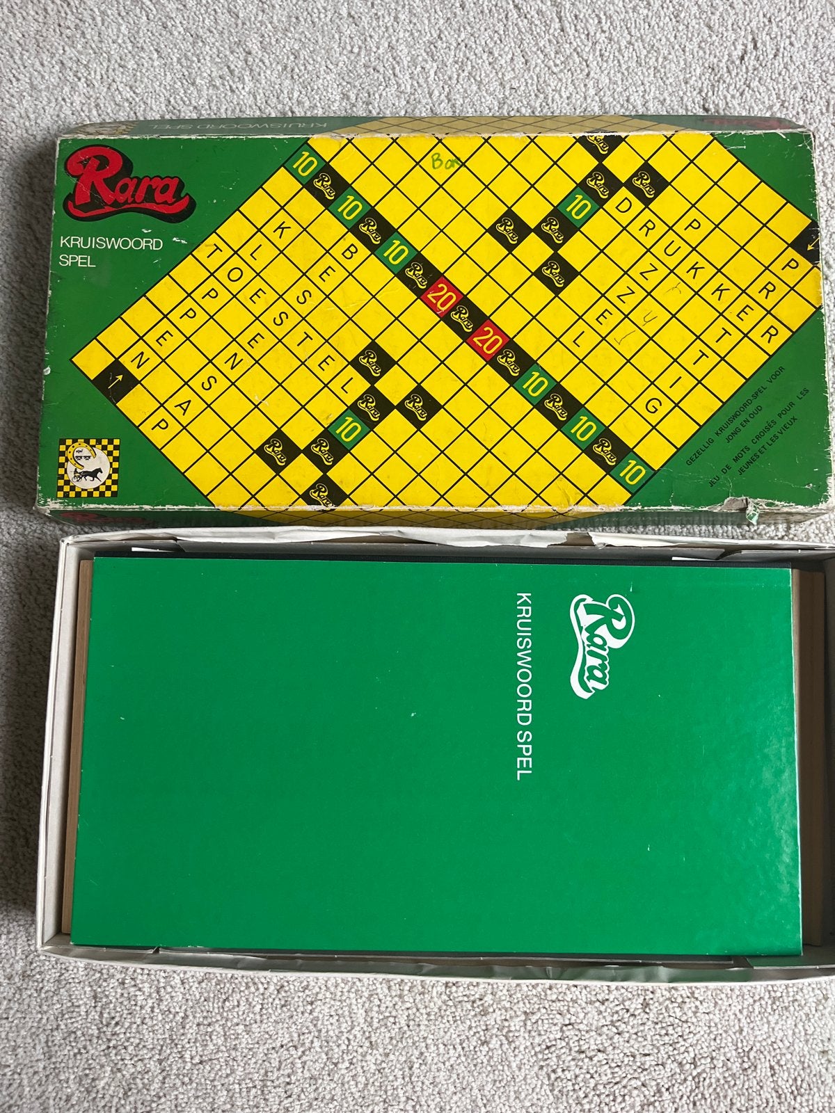 Rara Kruiswoordspel - Vintage Woordspel, Hobby en Vrije tijd, Gezelschapsspellen | Bordspellen, Drie of vier spelers, Ophalen of Verzenden
