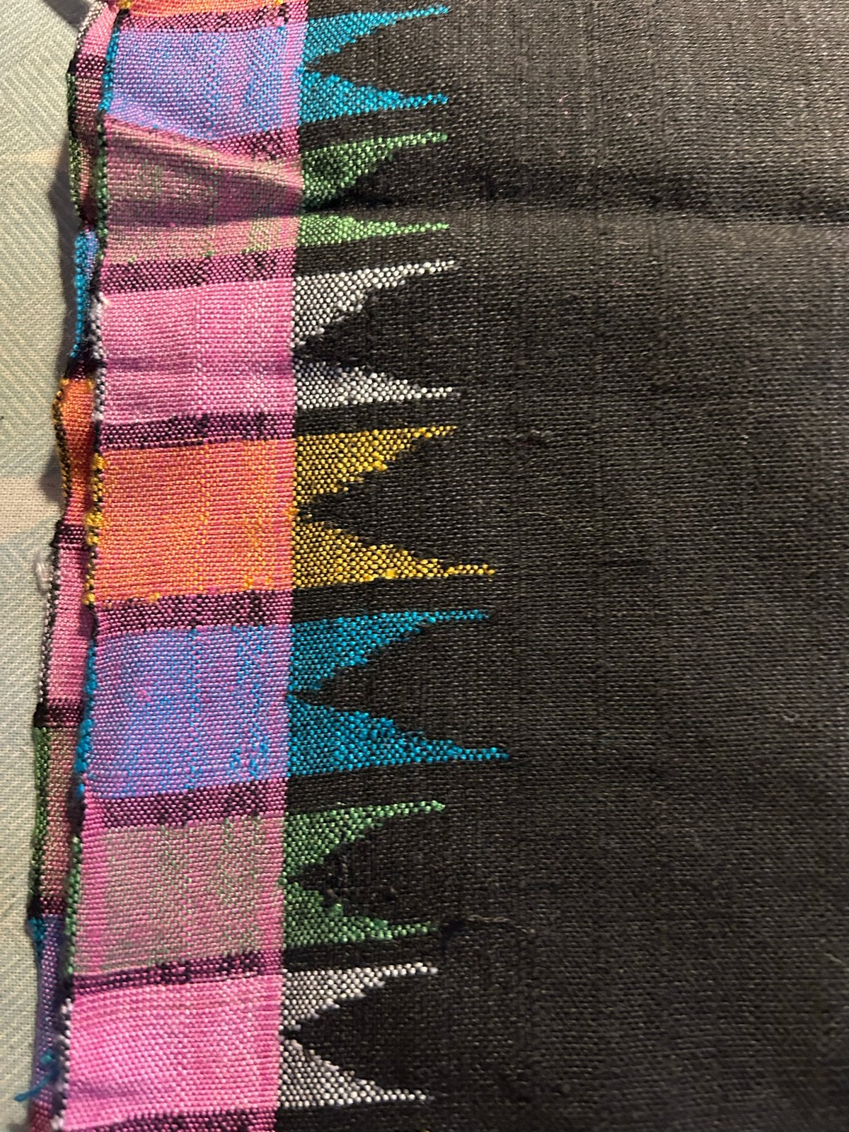 Mexicaanse Zwarte Geborduurde Lappen- Handgemaakt Textiel, Ophalen of Verzenden