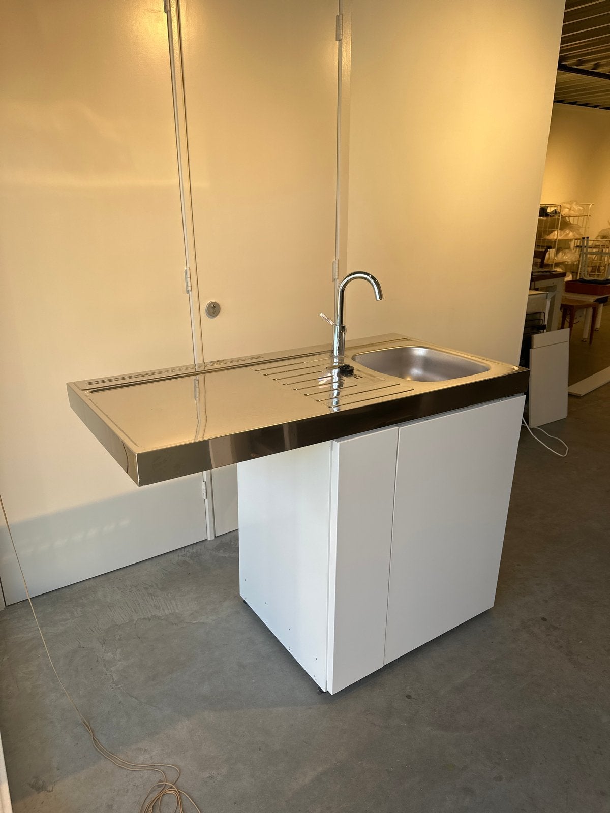 Compacte spoelbak met onderkast - RVS en wit, Ophalen, Gebruikt, Wit, Overige typen