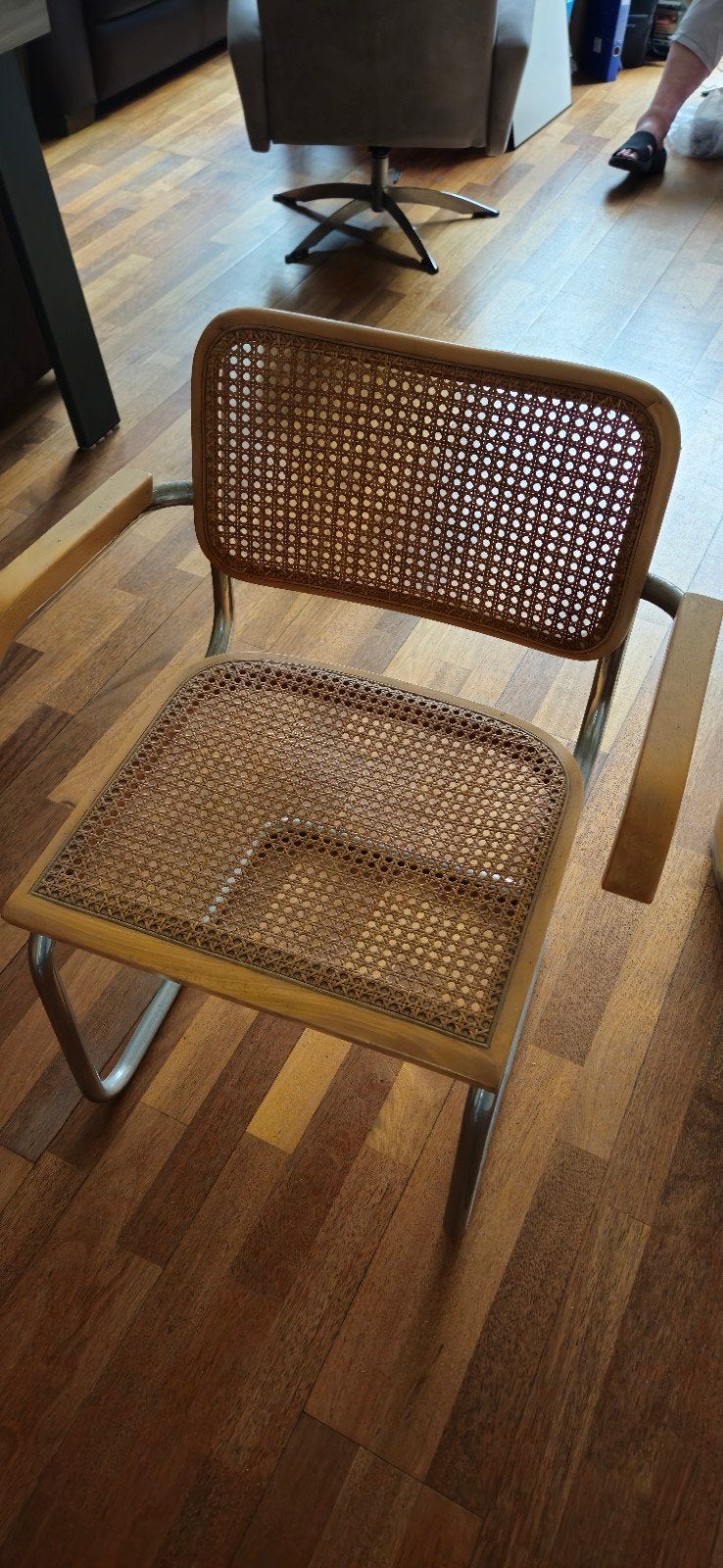 Vintage Thonet stoel met rotan zitting en rugleuning, Ophalen