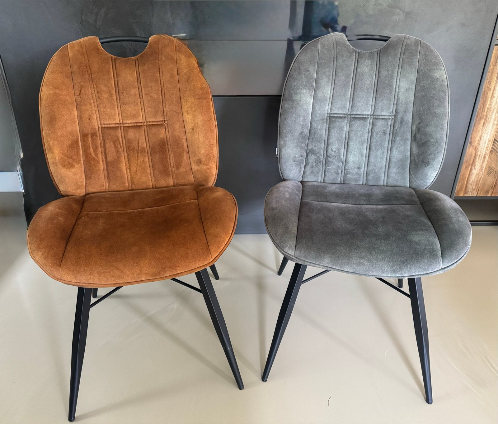 MXSOFA Eetkamerstoelen - Set van 2 kleuren of 2 antraciet, Ophalen, Twee, Overige kleuren, Zo goed als nieuw
