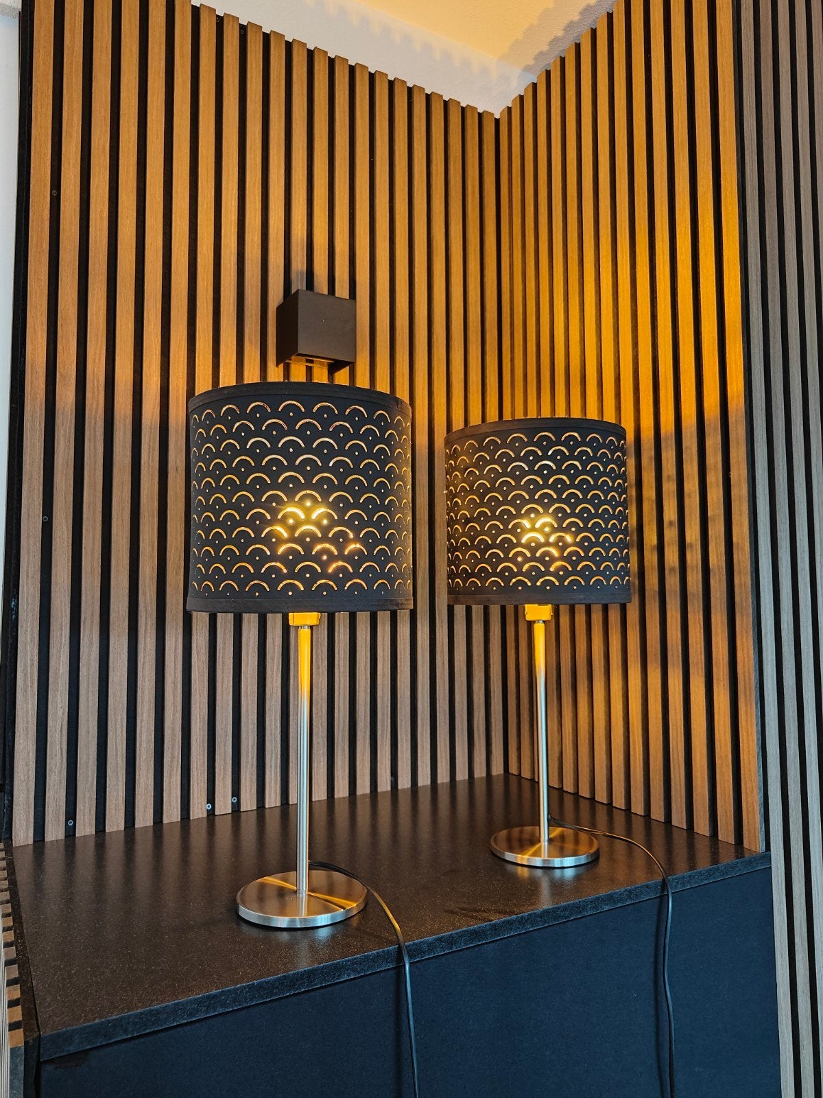 Set van 2: IKEA Nymo tafellampen compleet met koperen kap, Ophalen, Meerkleurig, E14 (klein), Overige materialen
