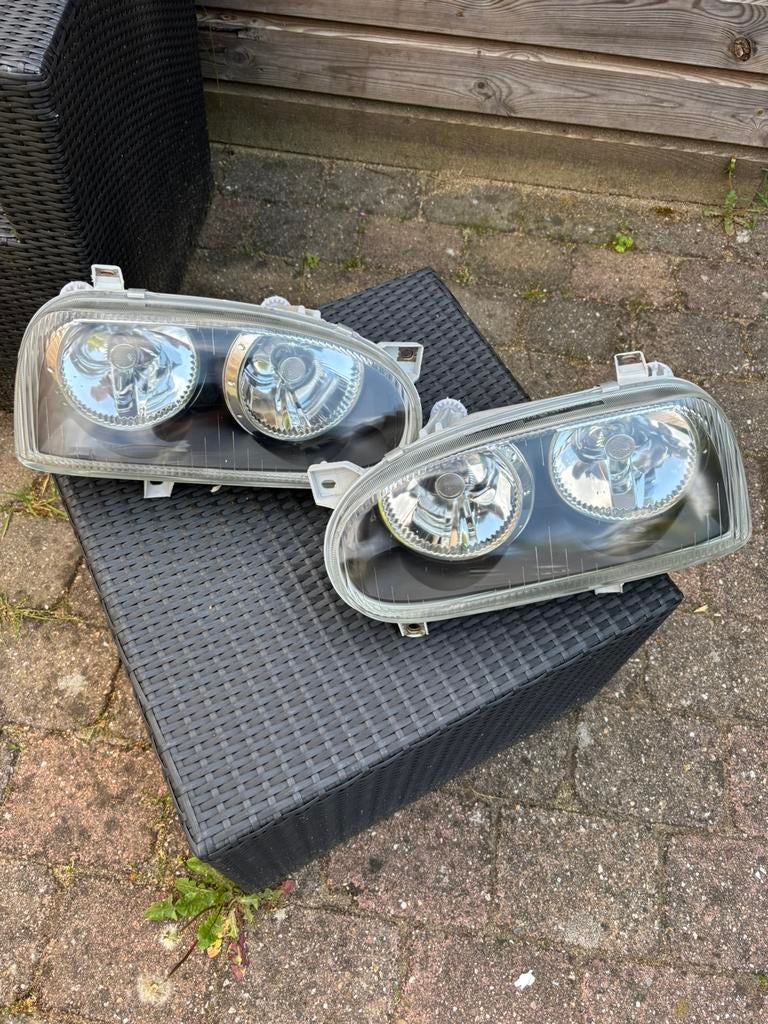 Zwarte Koplampen Golf 3 cabrio, Auto-onderdelen, Ophalen, Gebruikt, Volkswagen