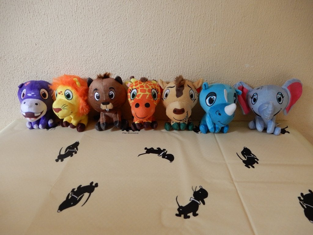 Lidl Mini's knuffeldiertjes safari / bos 7 stuks, Lidl, Ophalen of Verzenden