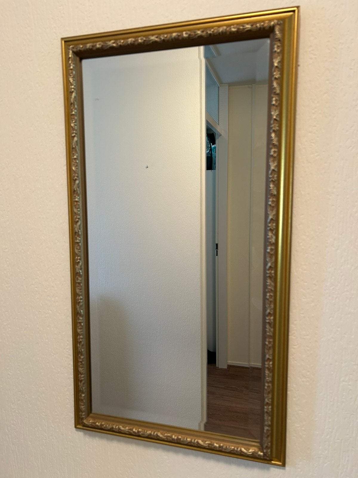 Spiegel met Gouden Lijst, Huis en Inrichting, Woonaccessoires | Spiegels, Ophalen, Minder dan 50 cm, Zo goed als nieuw, Minder dan 100 cm