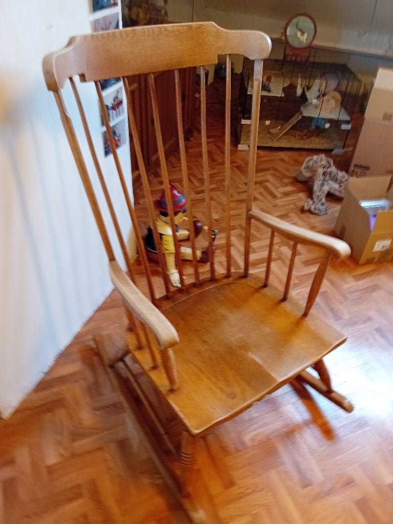 Houten Schommel Stoel, Ophalen, Gebruikt, Bruin, Eén