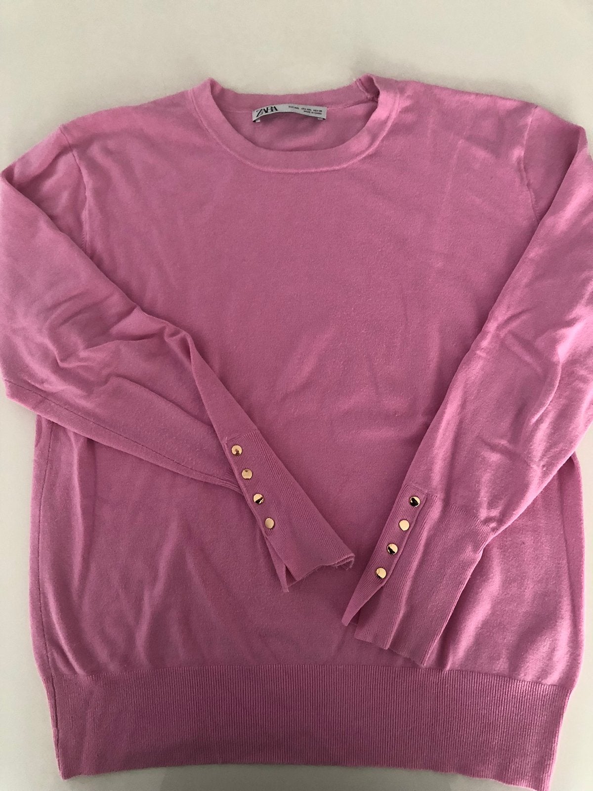 Zara trui roze xxl 42 44 gouden knoopjes, Kleding | Dames, Truien en Vesten, Verzenden, Zo goed als nieuw, Maat 42/44 (L), Roze