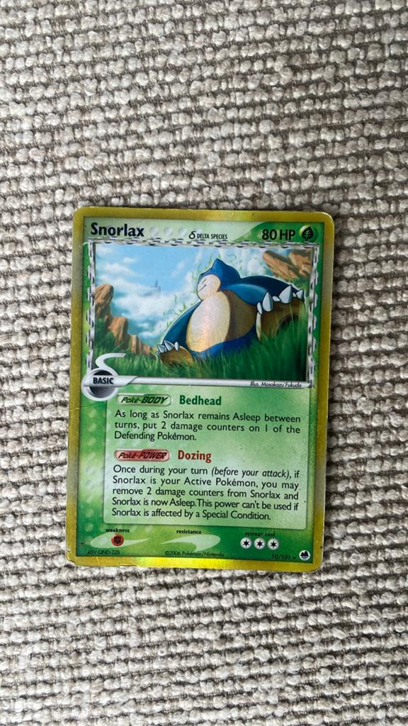 Snorlax pokemon kaart holo delta species, Ophalen of Verzenden