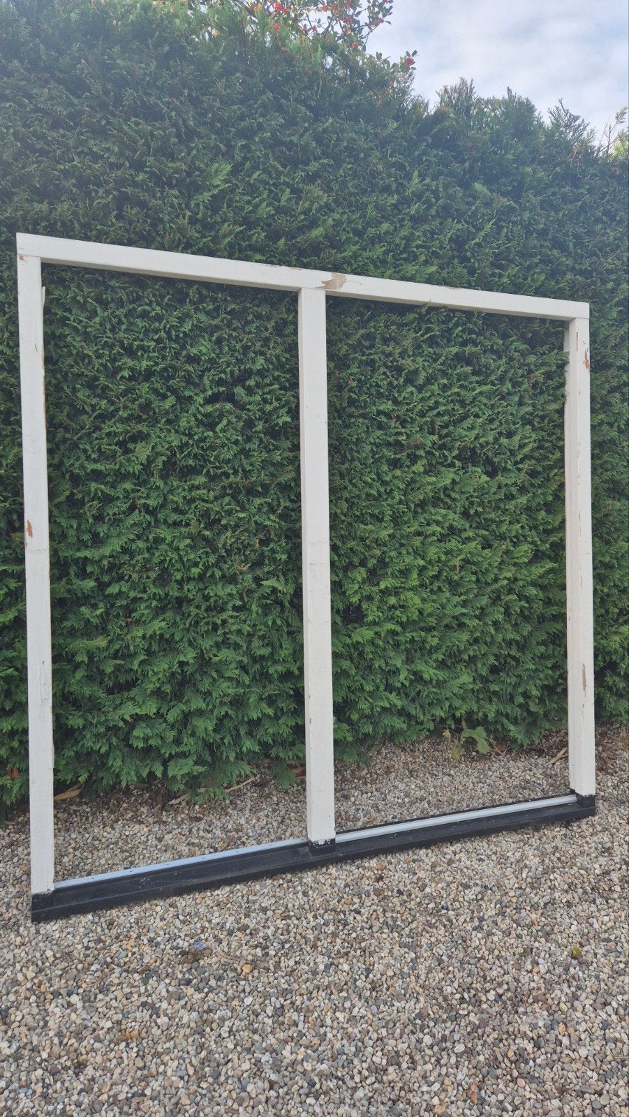 Nieuw meranti buitenkozijn 212×214 cm met kunststof dorpel, Ophalen, Deurkozijn, Nieuw, 150 tot 225 cm