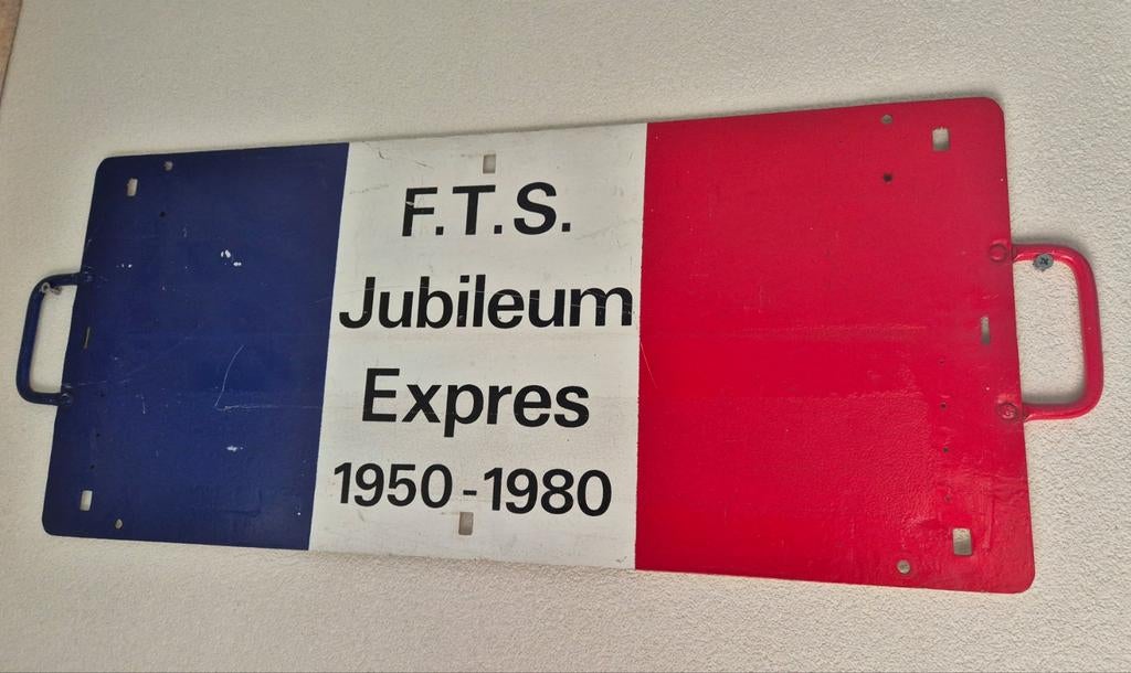 Frans emaille bord FTS 1950-1980 voor trein wagon, Antiek en Kunst, Ophalen of Verzenden