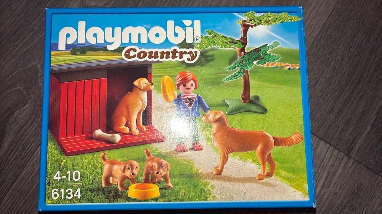 Playmobil Country 6134 Hondenfamilie met hondenhok– Compleet, Complete set, Ophalen of Verzenden, Zo goed als nieuw, Country