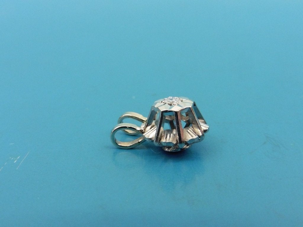 Witgouden hanger met briljant                            G35, Gebruikt, ., Ophalen of Verzenden, .