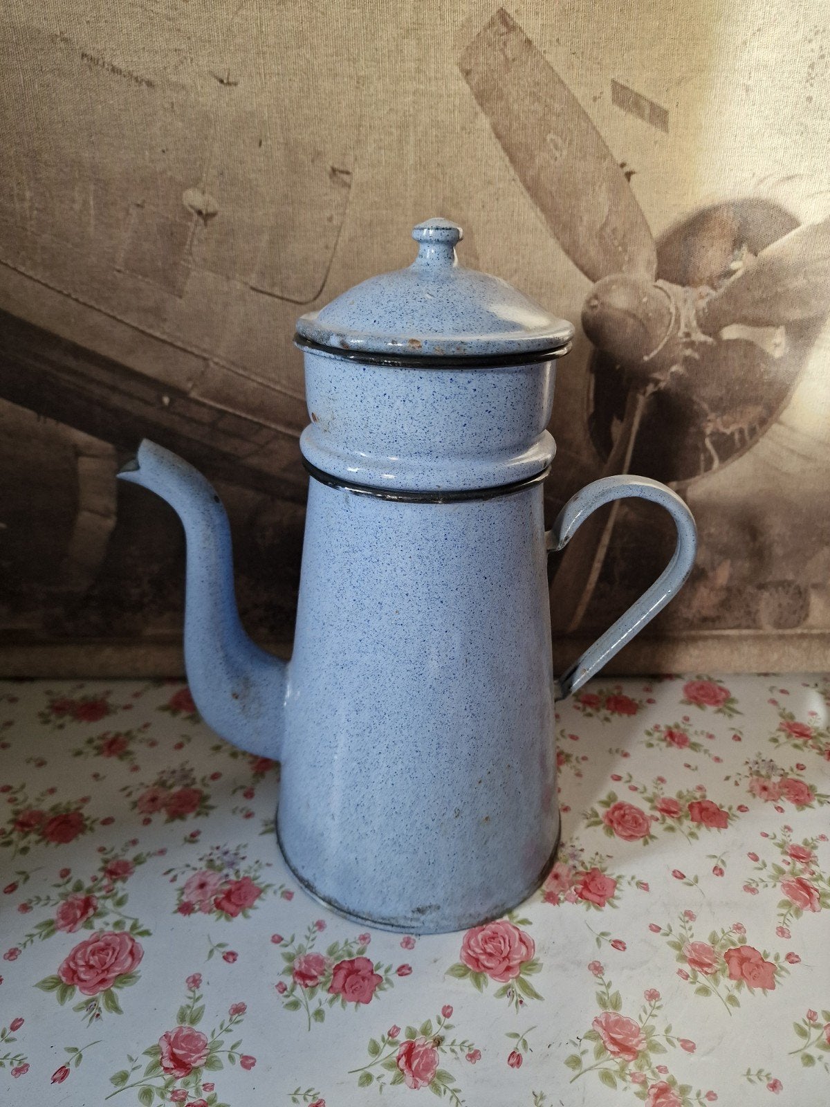 Frans emaille koffiepot cafetiere, Antiek en Kunst, Antiek | Emaille, Ophalen of Verzenden