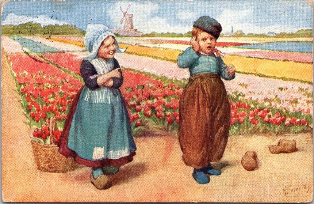 Holland - 8 antieke ansichtkaarten klederdracht kinderen, Verzenden, Voor 1920, Gelopen, Noord-Holland