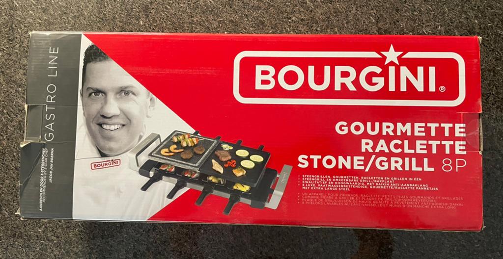 Bourgini Gourmette/Raclette/Stone/Grill. Aantal personen: 8, Ophalen of Verzenden, Gebruikt, 8 personen of meer