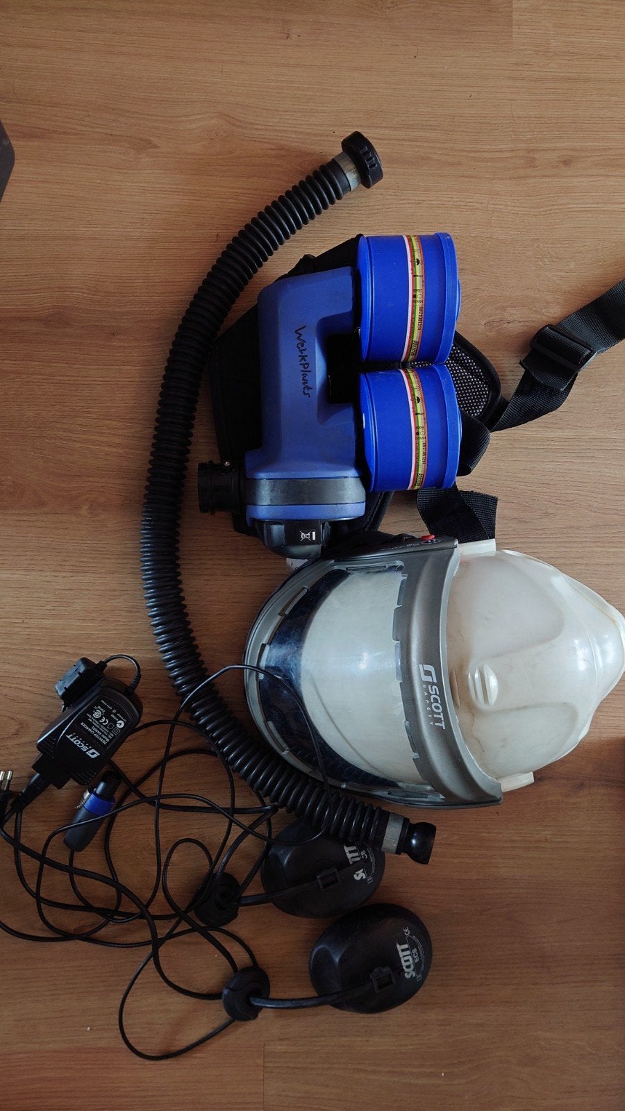 Scott Safety WorkPacks Volgelaatsmasker met PAPR, Doe-het-zelf en Verbouw, Adembescherming, Ophalen of Verzenden, Gebruikt, Volgelaatsmaskers