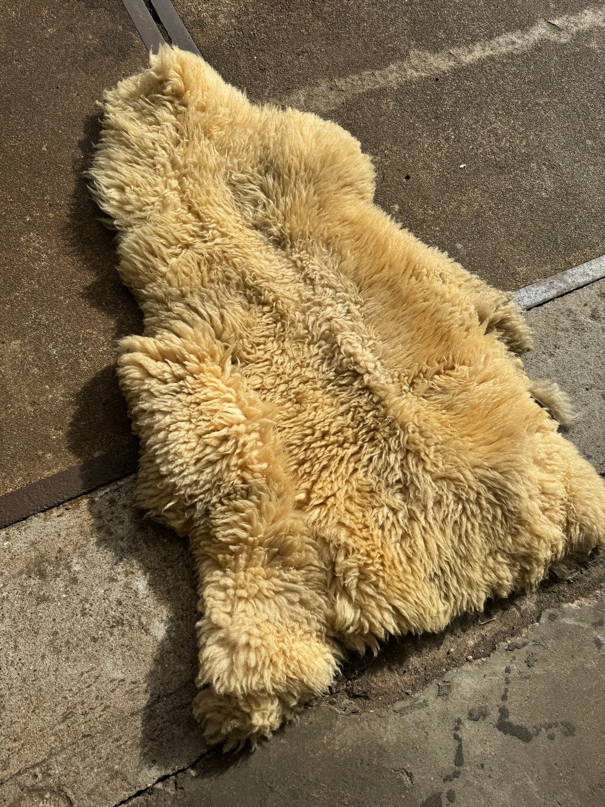 Schapenvacht 110x60 cm - Zacht en Warm, Gebruikt, 100 tot 150 cm, Beige, Overige vormen